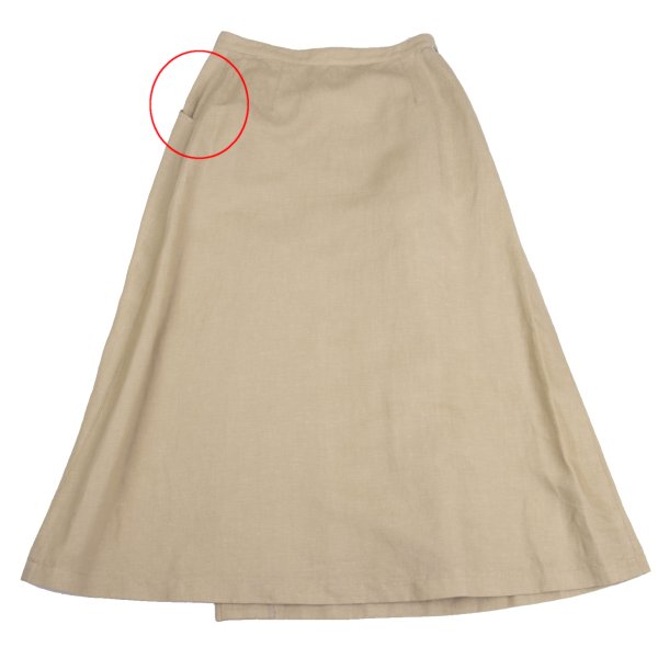 Mademoiselle NON NON Linen Cotton Wrap Skirt Beige Size 38M