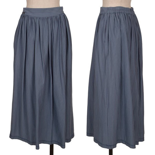 Mademoiselle NON NON Cotton Poly Stripe Skirt Blue Size M