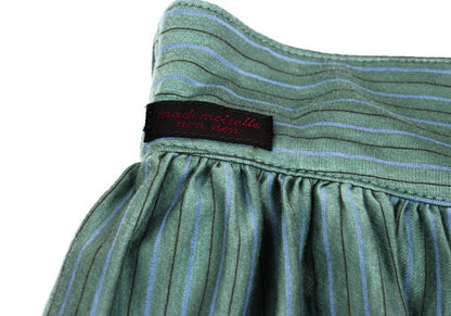 Mademoiselle NON NON Cotton Blend Stripe Skirt Mint Size M