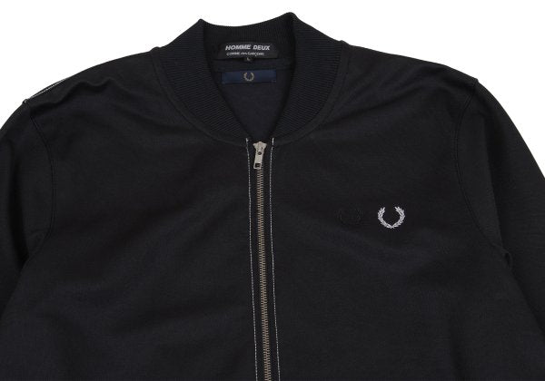 FRED PERRY x COMME des GARCONS HOMME DEUX Black Jersey Jacket Size L