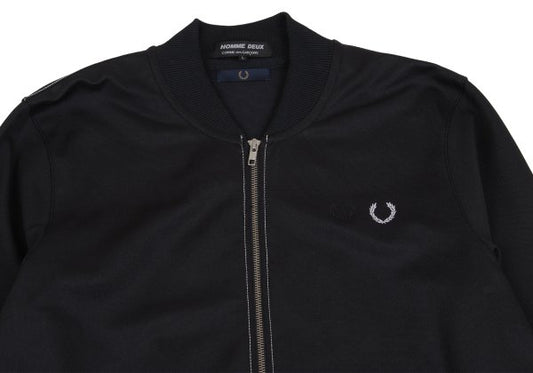 FRED PERRY x COMME des GARCONS HOMME DEUX Black Jersey Jacket Size L