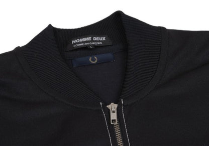 FRED PERRY x COMME des GARCONS HOMME DEUX Black Jersey Jacket Size L