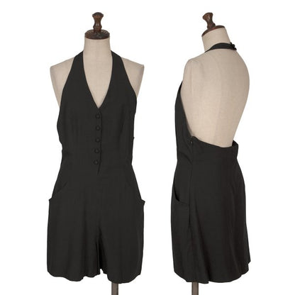 Sybilla Halter Neck Overall Shorts Black Size 40
