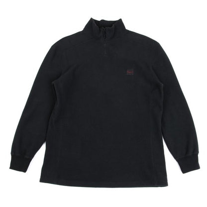 Papas Polyester Elbow Patch Half-Zip Black Size M