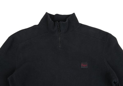 Papas Polyester Elbow Patch Half-Zip Black Size M