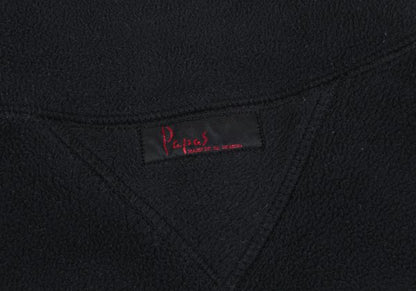 Papas Polyester Elbow Patch Half-Zip Black Size M