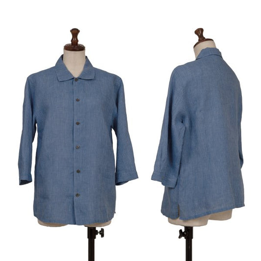JURGEN LEHL Babaghuri Striped 3/4 Button-Up Blue Size M