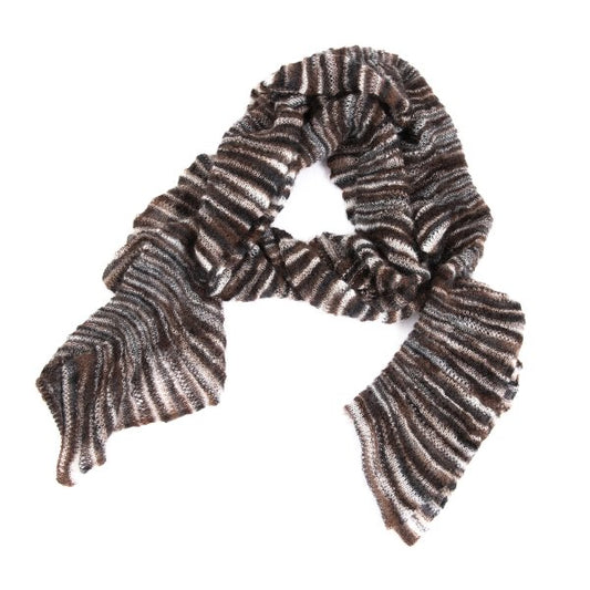 MISSONI Mohair Scarf Brown/Black/White