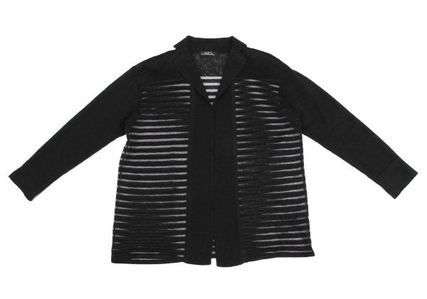 ISSEY MIYAKE PERMANENTE Linen Sheer Jacket Black Size M