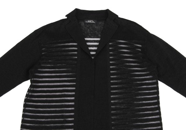 ISSEY MIYAKE PERMANENTE Linen Sheer Jacket Black Size M