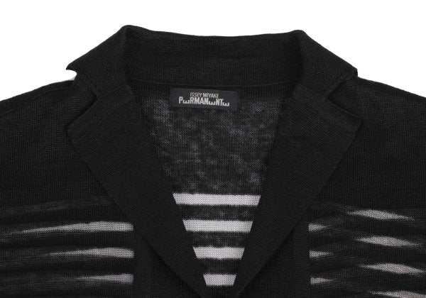 ISSEY MIYAKE PERMANENTE Linen Sheer Jacket Black Size M