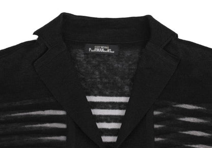 ISSEY MIYAKE PERMANENTE Linen Sheer Jacket Black Size M