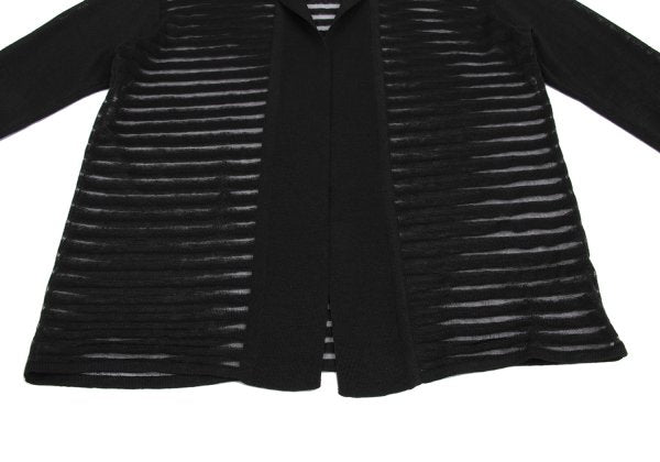 ISSEY MIYAKE PERMANENTE Linen Sheer Jacket Black Size M