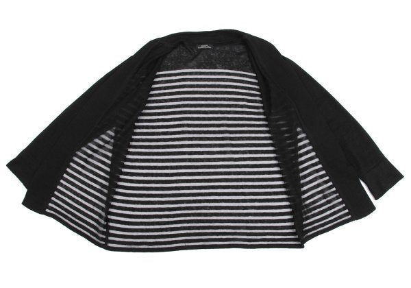 ISSEY MIYAKE PERMANENTE Linen Sheer Jacket Black Size M