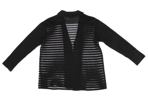 ISSEY MIYAKE PERMANENTE Linen Sheer Jacket Black Size M