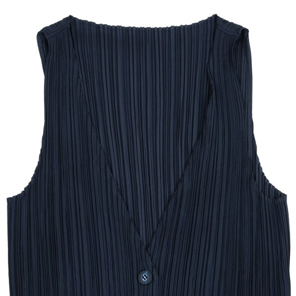 ISSEY MIYAKE Pleated Vest Blue Size F