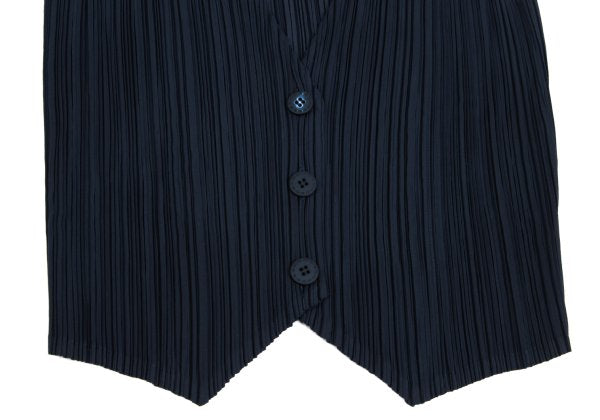 ISSEY MIYAKE Pleated Vest Blue Size F
