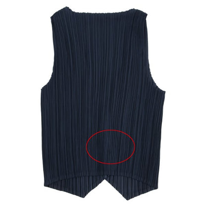 ISSEY MIYAKE Pleated Vest Blue Size F