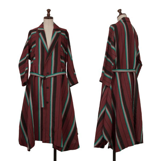 ISSEY MIYAKE 2017 Pre-Fall Linen Blend Coat Bordeaux Size 2