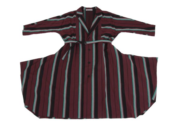 ISSEY MIYAKE 2017 Pre-Fall Linen Blend Coat Bordeaux Size 2