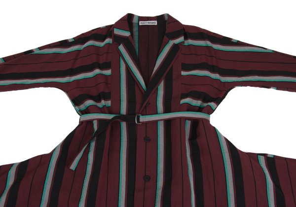ISSEY MIYAKE 2017 Pre-Fall Linen Blend Coat Bordeaux Size 2