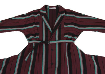 ISSEY MIYAKE 2017 Pre-Fall Linen Blend Coat Bordeaux Size 2