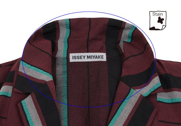 ISSEY MIYAKE 2017 Pre-Fall Linen Blend Coat Bordeaux Size 2