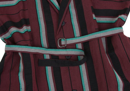 ISSEY MIYAKE 2017 Pre-Fall Linen Blend Coat Bordeaux Size 2
