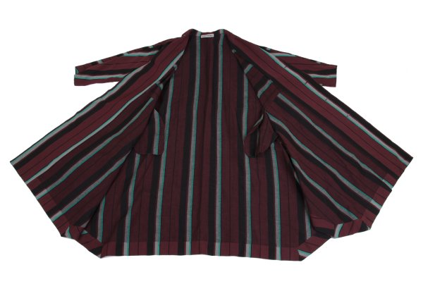 ISSEY MIYAKE 2017 Pre-Fall Linen Blend Coat Bordeaux Size 2