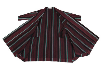 ISSEY MIYAKE 2017 Pre-Fall Linen Blend Coat Bordeaux Size 2