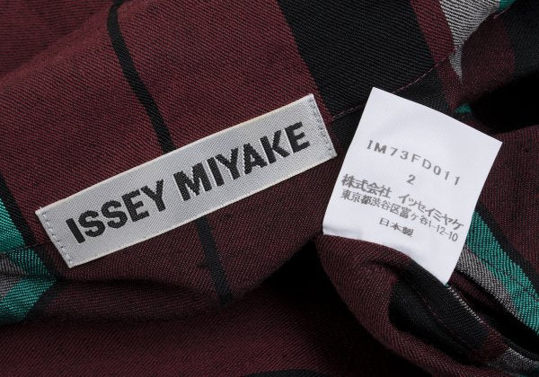 ISSEY MIYAKE 2017 Pre-Fall Linen Blend Coat Bordeaux Size 2