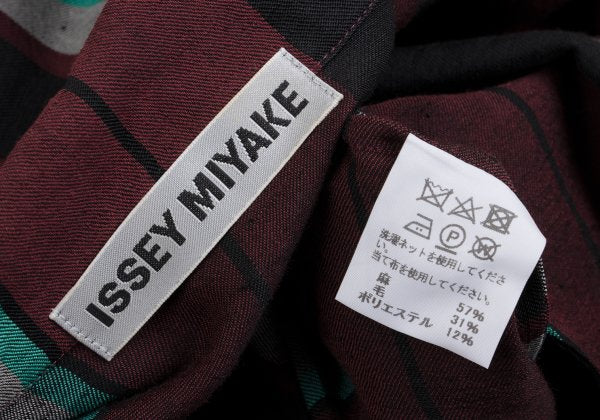 ISSEY MIYAKE 2017 Pre-Fall Linen Blend Coat Bordeaux Size 2