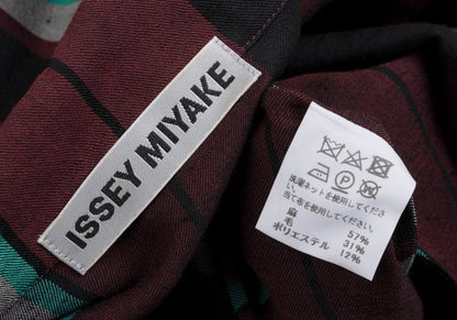 ISSEY MIYAKE 2017 Pre-Fall Linen Blend Coat Bordeaux Size 2
