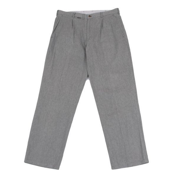 Papas Cotton Linen Blend Stretch Tapered Pants Gray Size 50L