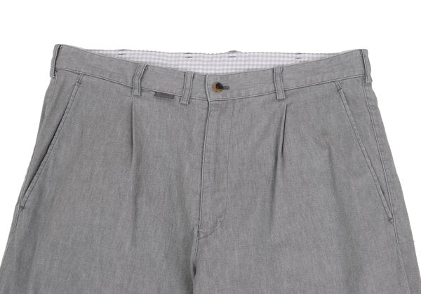 Papas Cotton Linen Blend Stretch Tapered Pants Gray Size 50L