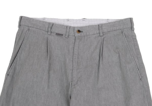 Papas Cotton Linen Blend Stretch Tapered Pants Gray Size 50L