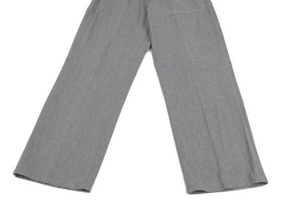 Papas Cotton Linen Blend Stretch Tapered Pants Gray Size 50L