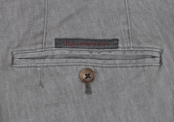 Papas Cotton Linen Blend Stretch Tapered Pants Gray Size 50L