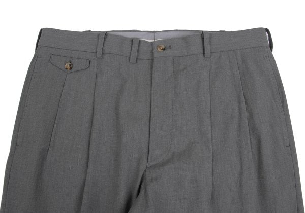 Papas Cotton Blend Stretch Two-Tuck Pants Gray Size 50L