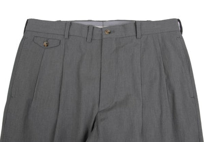 Papas Cotton Blend Stretch Two-Tuck Pants Gray Size 50L