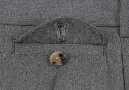 Papas Cotton Blend Stretch Two-Tuck Pants Gray Size 50L