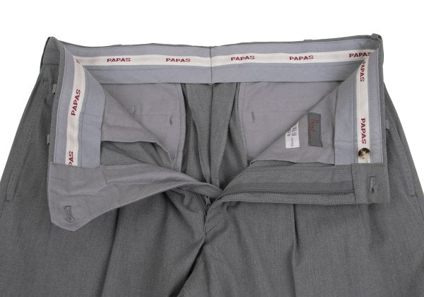 Papas Cotton Blend Stretch Two-Tuck Pants Gray Size 50L