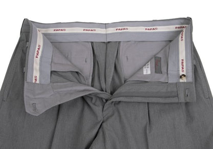 Papas Cotton Blend Stretch Two-Tuck Pants Gray Size 50L