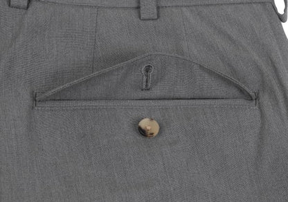 Papas Cotton Blend Stretch Two-Tuck Pants Gray Size 50L