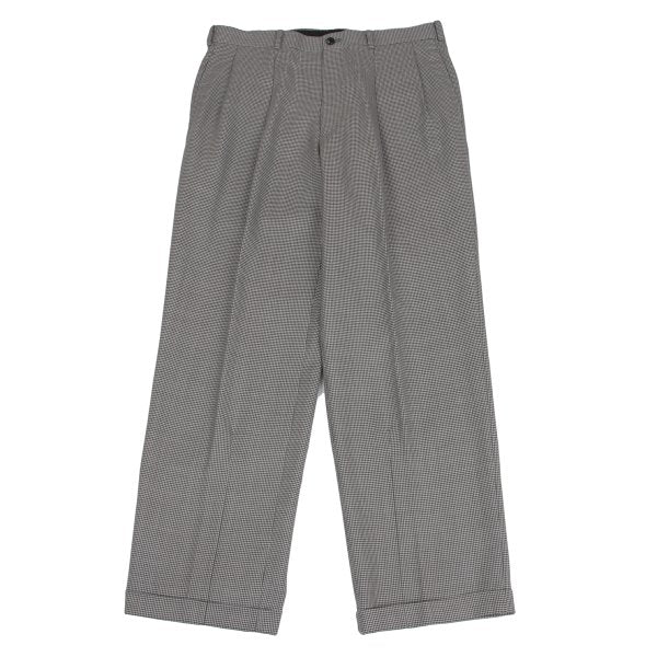 Papas Wool Silk Puppytooth Two-Tuck Pants Black Size 50L