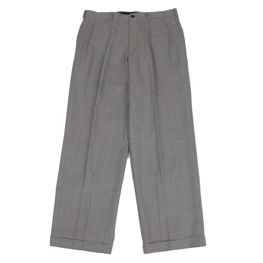 Papas Wool Silk Puppytooth Two-Tuck Pants Black Size 50L