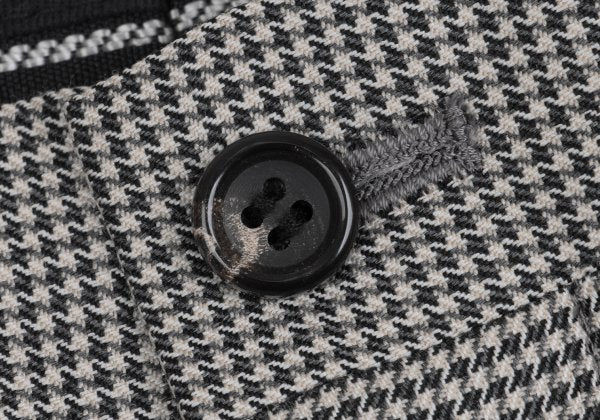 Papas Wool Silk Puppytooth Two-Tuck Pants Black Size 50L
