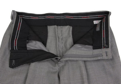 Papas Wool Silk Puppytooth Two-Tuck Pants Black Size 50L