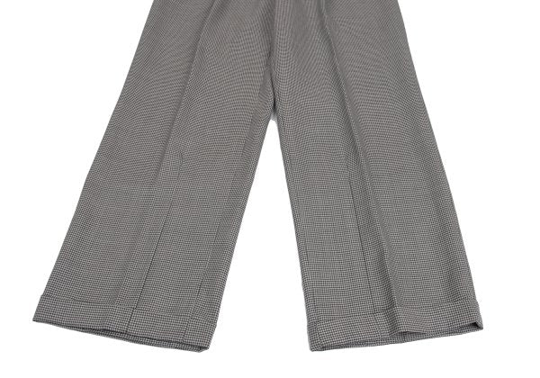 Papas Wool Silk Puppytooth Two-Tuck Pants Black Size 50L