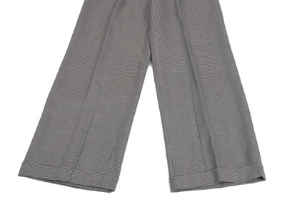 Papas Wool Silk Puppytooth Two-Tuck Pants Black Size 50L